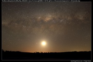 The Setting Milky Way with Moon