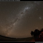 The Emu and Milky Way with Large Magellanic Cloud and Silhouettes