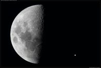A photograph of The Moon with Jupiter (occultation)